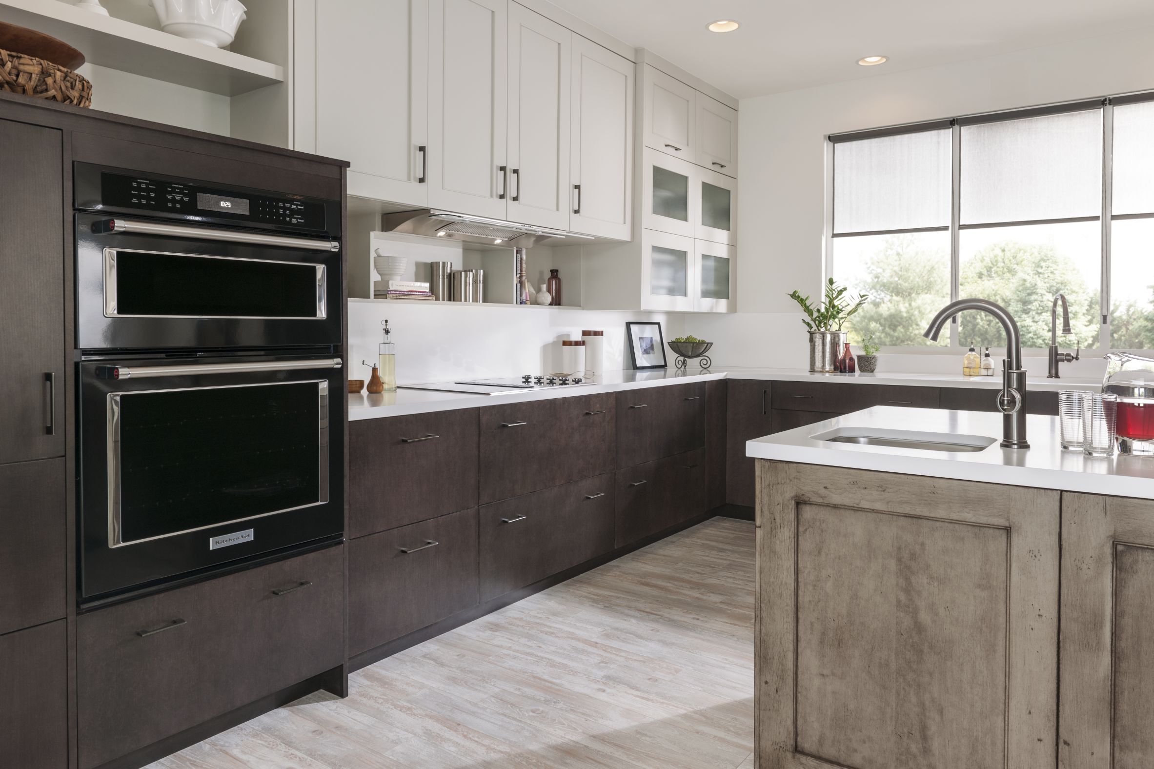 Designer-Created Urban style Kitchen with White Shaker Kitchen Cabinets